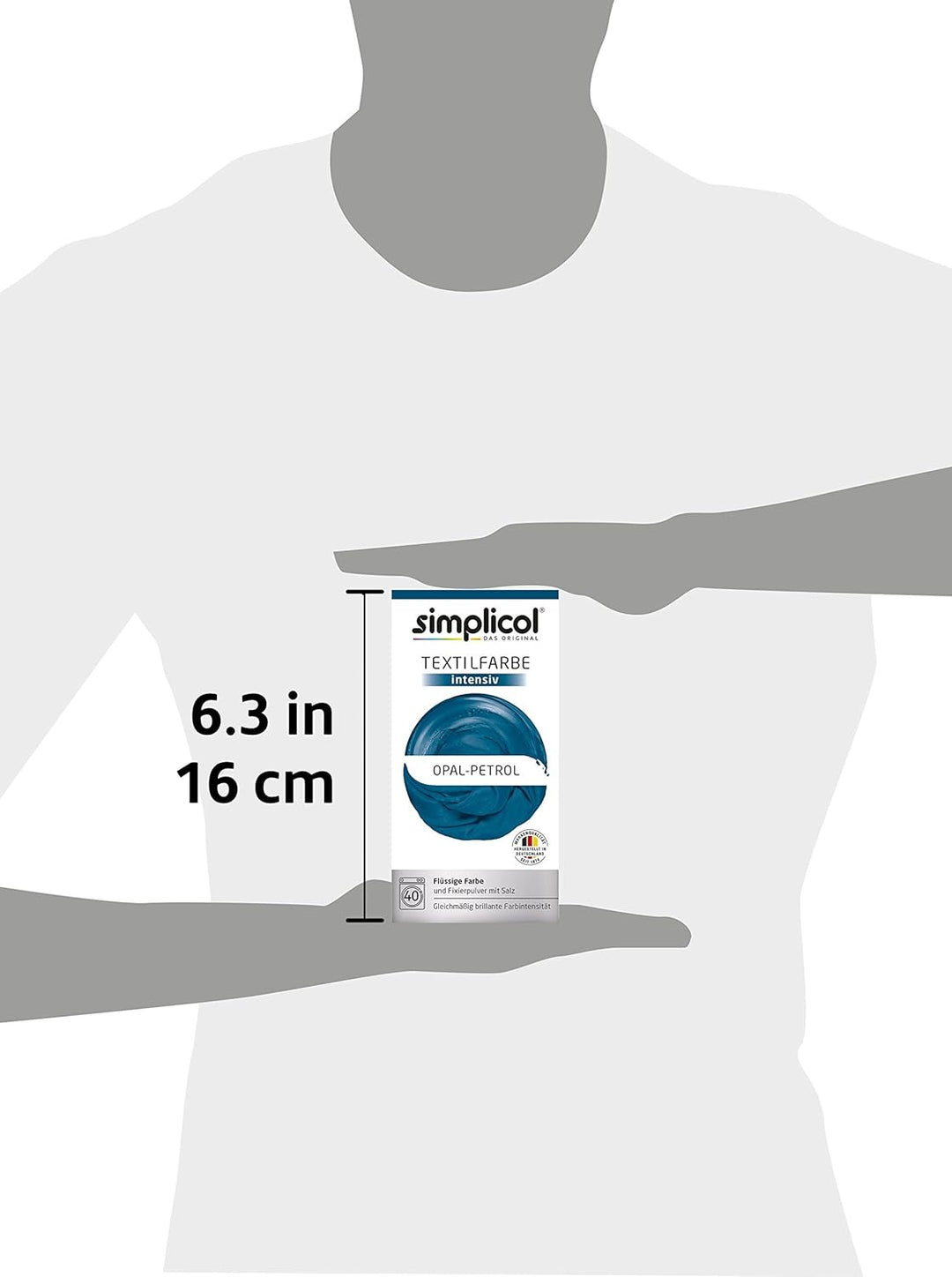 Simplicol Intensive Textilfarbe Express Maschine (Flüssigfarbe + Fixiersalz), Petrolblau, 2 Stück 2
