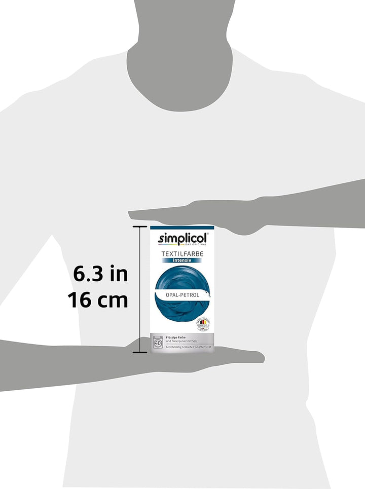 Simplicol Intensive Textilfarbe Express Maschine (Flüssigfarbe + Fixiersalz), Petrolblau, 2 Stück 2