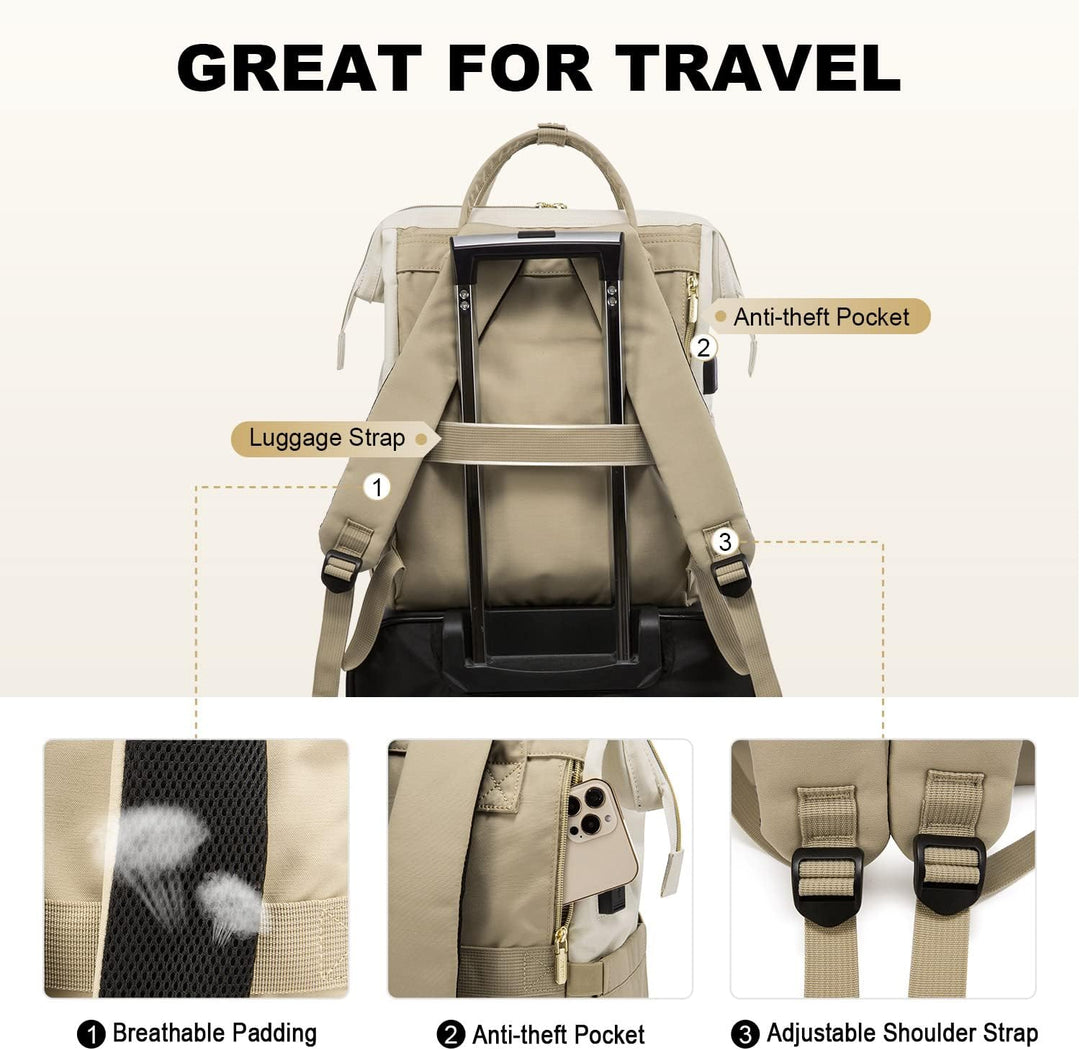 LOVEVOOK Laptop Rucksack Damen 17 Zoll, Gross Schulrucksack Teenager Arbeitsrucksack Business Rucksa
