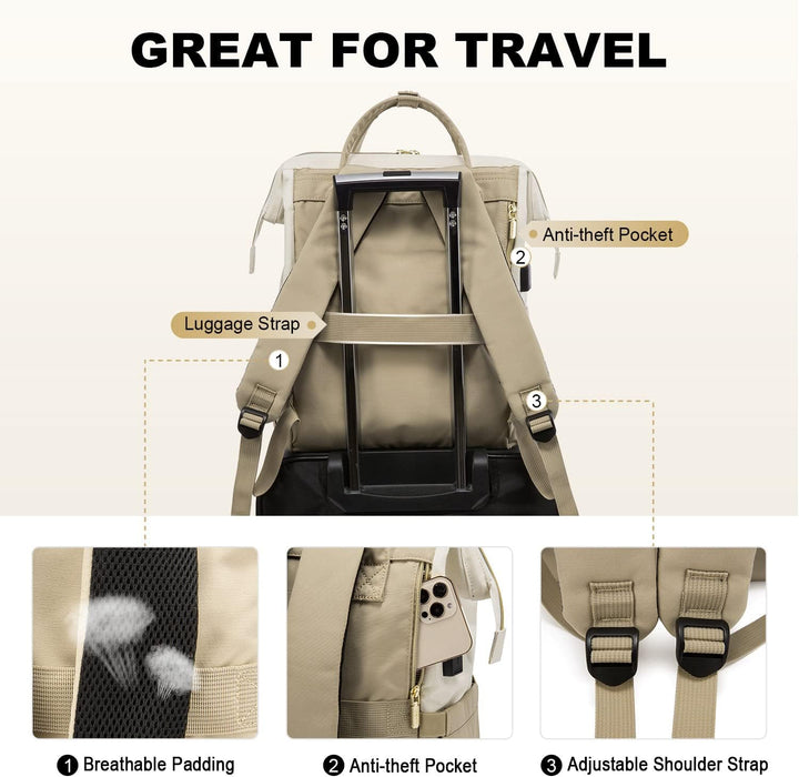 LOVEVOOK Laptop Rucksack Damen 17 Zoll, Gross Schulrucksack Teenager Arbeitsrucksack Business Rucksa
