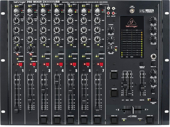 Behringer PRO MIXER DX2000USB Professioneller 7-Kanal-DJ-Mixer mit INFINIUM „kontaktfreiem“ VCA-Cros