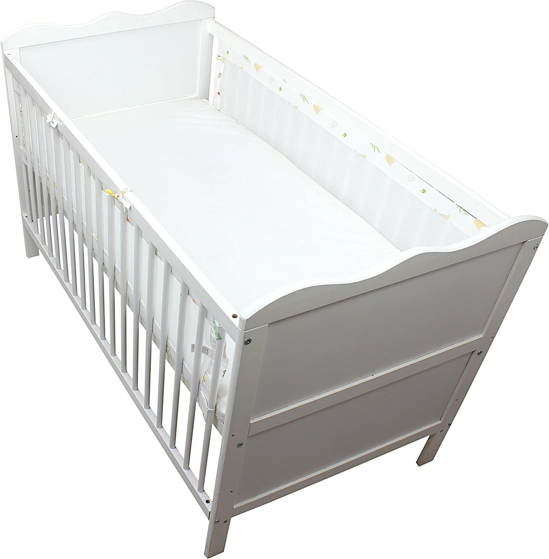 TupTam Gitterstäbe Schutz Netz Babybett Nestchen 3D Mesh 2 Pack, Farbe: Löwe und Bär, Grösse: ca. 12