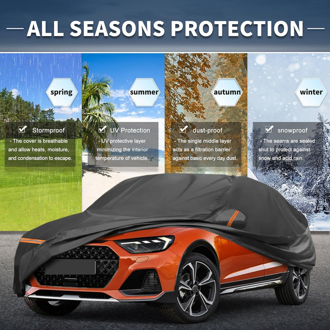 Autoabdeckung für Audi A1 2010-2023 PEVA Spunlace Baumwolle Outdoor Voll Autoabdeckung Alle Wetter W