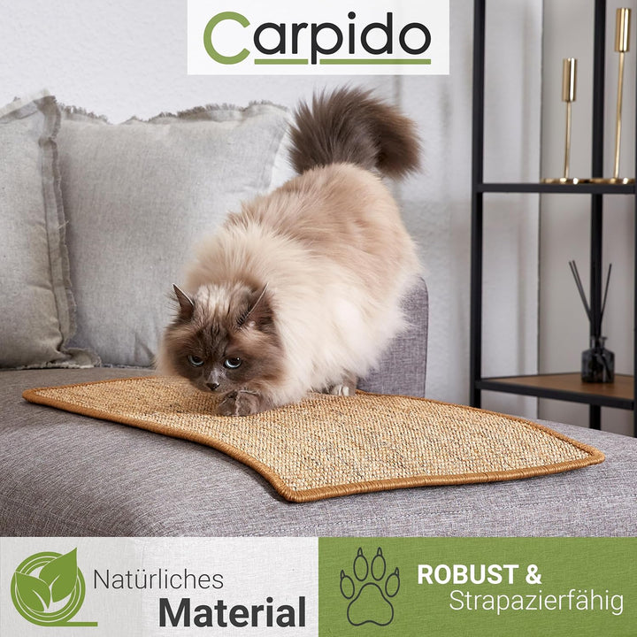 Natürliche Katzenkratzmatte Braun 140x200 cm - Sisal Kratzmatte für Katzen - Robuster Kratzteppich f