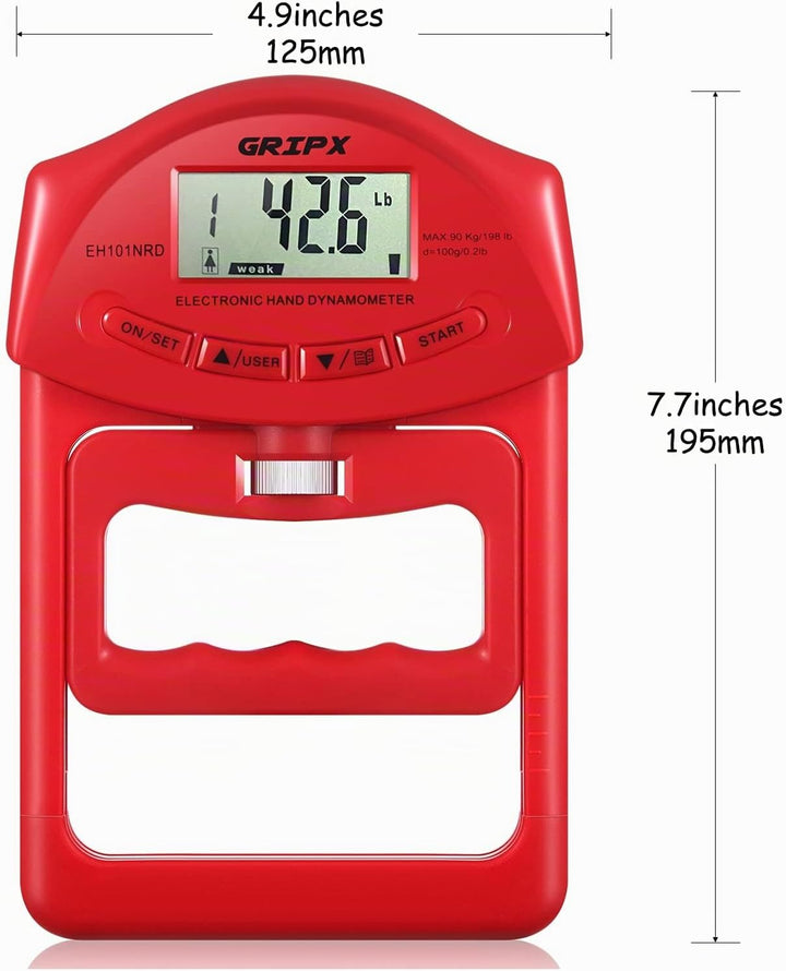 GRIPX Digitaler Handdynamometer Griffstärke-Messgerät Automatische Erfassung der elektronischen Grif