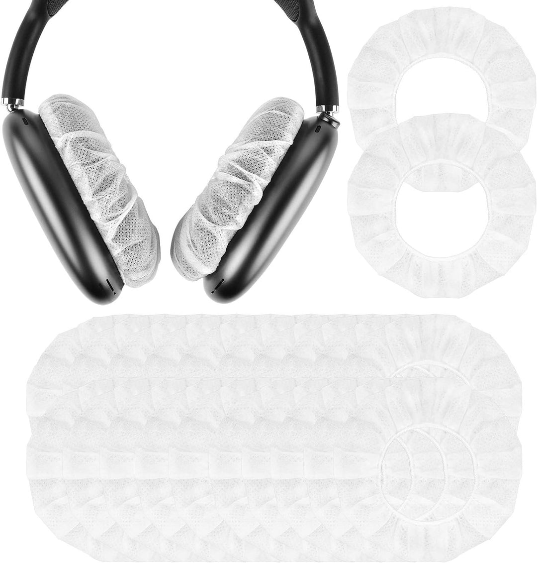 Geekria 100 Paar Einweg-Ohrpolster für AirPod Max, Ohrpolster, Schutzhüllen, dehnbare Sanitär-Ohrmus