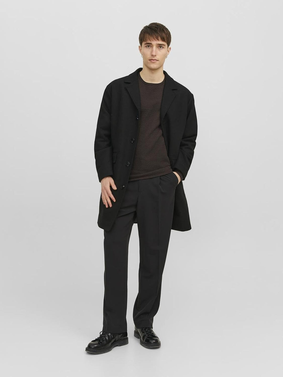 JACK & JONES Male Strickpullover Einfarbig Strickpullover M Chocolate Torte, M Chocolate Torte