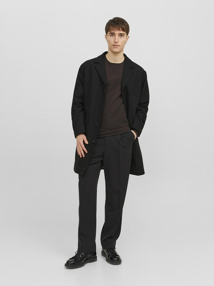 JACK &amp; JONES Male Strickpullover Einfarbig Strickpullover M Chocolate Torte, M Chocolate Torte