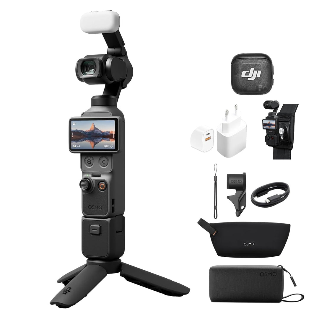 DJI Osmo Pocket 4 Kreativ Combo, Pocket Gimbal Vlog Kamera, 1″ CMOS, 4K/240fps, 3-Achsen-Stabilisier