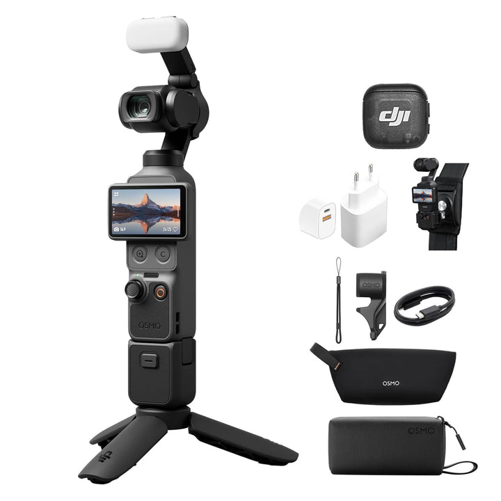 DJI Osmo Pocket 4 Kreativ Combo, Pocket Gimbal Vlog Kamera, 1″ CMOS, 4K/240fps, 3-Achsen-Stabilisier