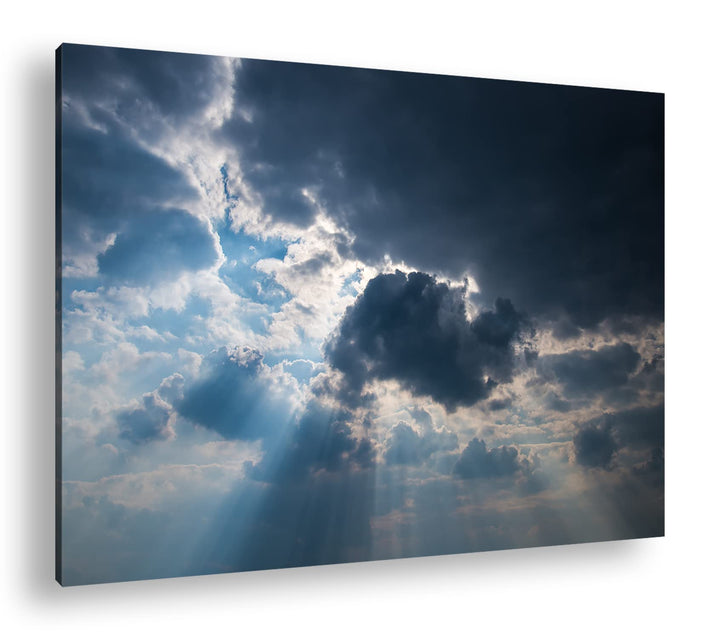 deyoli strahlende Wolken Format: 80x60 als Leinwandbild, Motiv fertig gerahmt auf Echtholzrahmen, Ho