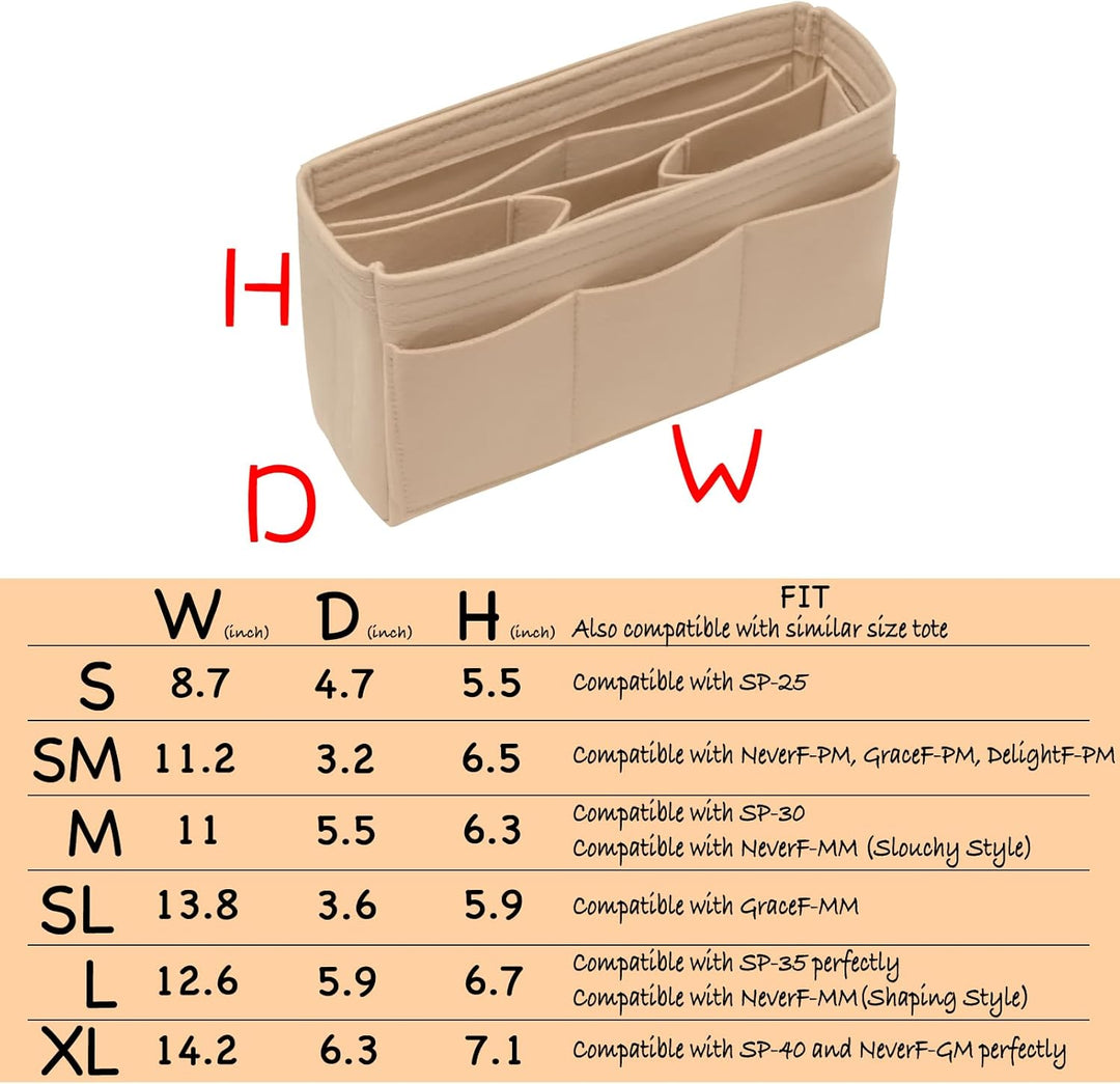 DailyPlus Geldbörsen-Organizer-Einsatz, Filztasche, Organizer, Handtaschen-Organizer, Tasche in der