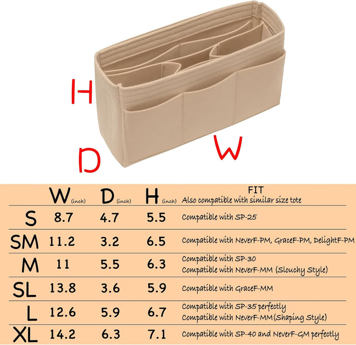 DailyPlus Geldbörsen-Organizer-Einsatz, Filztasche, Organizer, Handtaschen-Organizer, Tasche in der