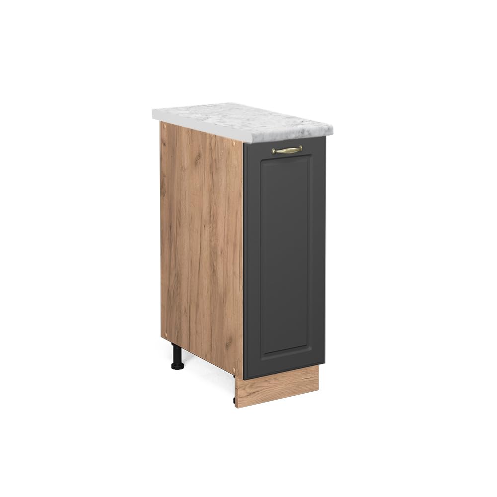 Vicco Apothekerschrank Fame-Line, Anthrazit-Gold/Goldkraft Eiche, 30 cm, AP Marmor Anthrazit-gold Ap