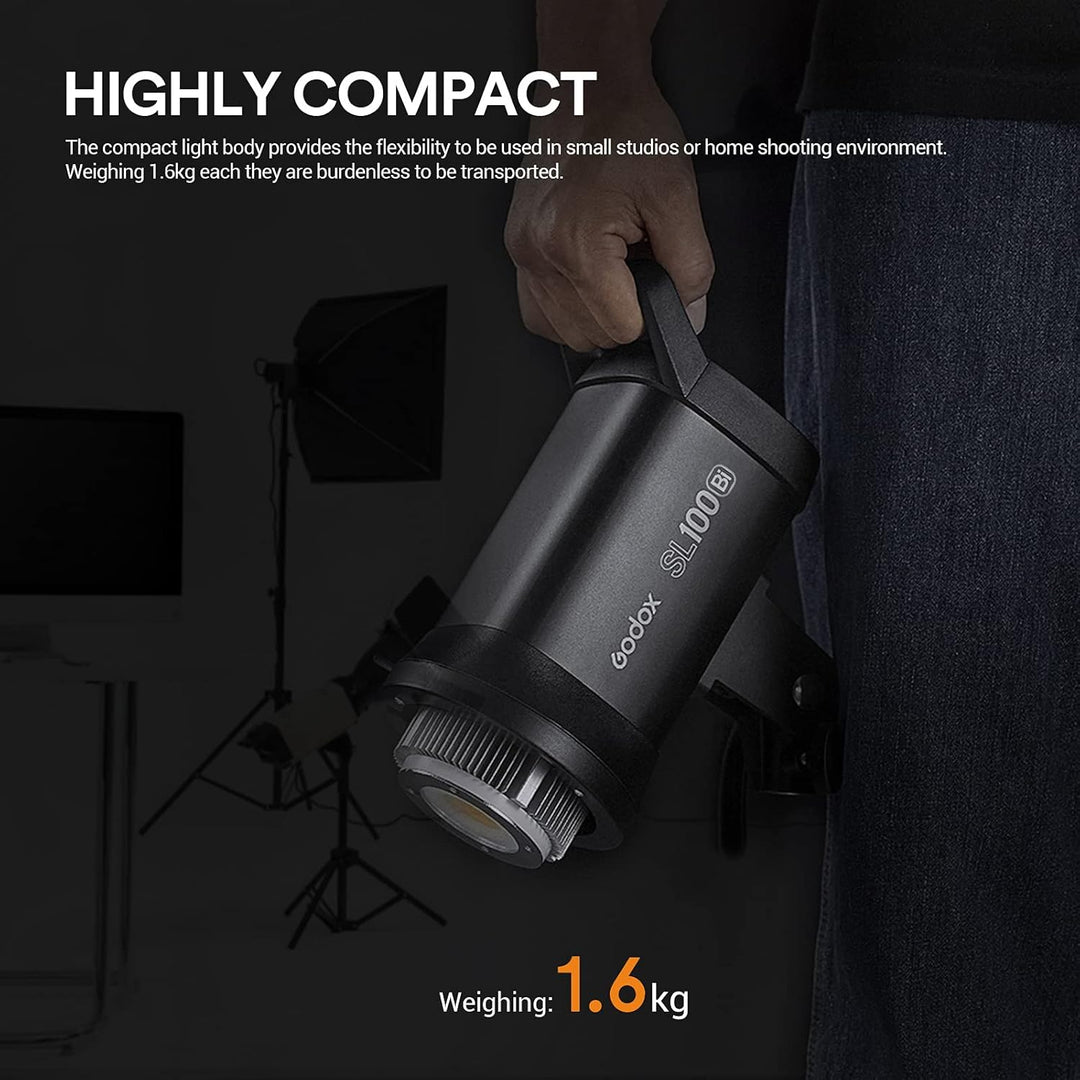 Godox SL100Bi LED Videolicht Bi-Color, TLCI 97+ CRI 96 +, 11 Lichteffekt, APP Bluetooth Steuerung, B