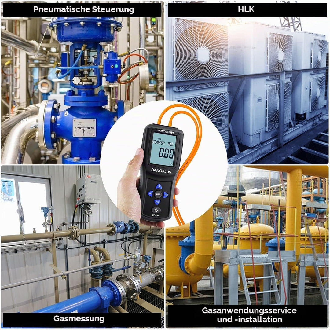 Manometer Digital Gas Pressure Tester Differential Pressure Gauge HVAC Air Pressure Meter with Backl
