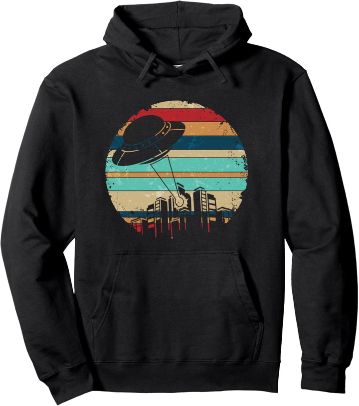 Retro Unidentifiziertes Flugobjekt Alien UFO Pullover Hoodie