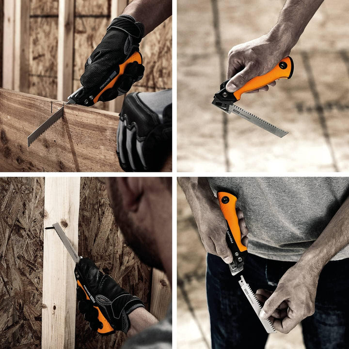 Fiskars Pro Kompakte Klappsäge, Inkl. 2 Sägeblättern, Sägeblattlänge: 15 cm, 13 TPI und 24 TPI, Schw