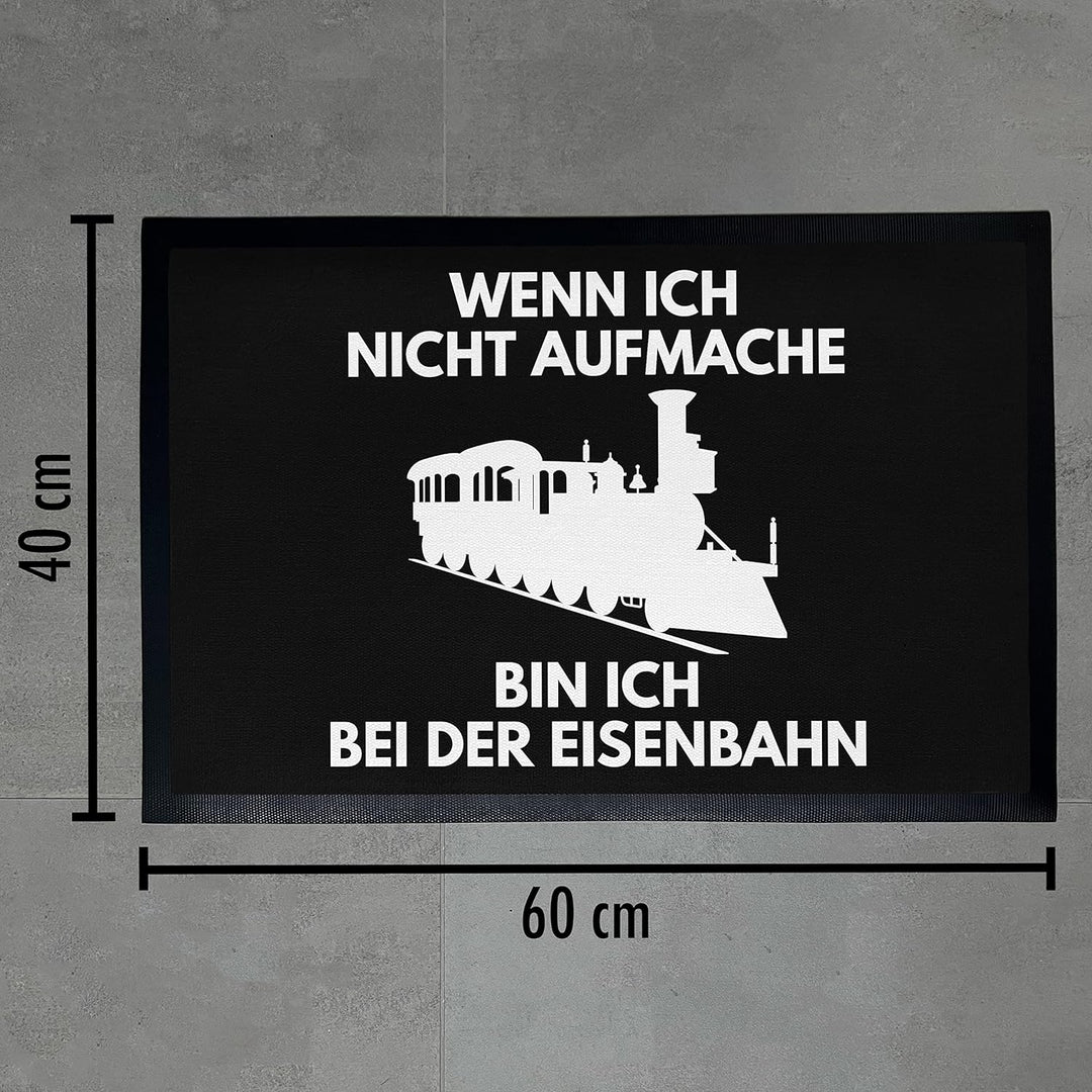 Trendation - Modelleisenbahn Fussmatte Geschenk Eisenbahner Lustiger Spruch Männer Fussmatte 60x40 c