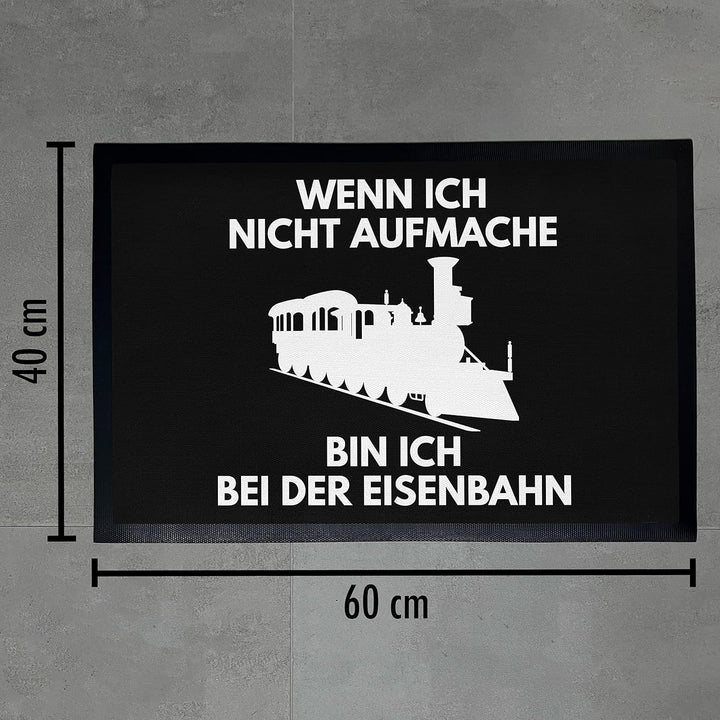 Trendation - Modelleisenbahn Fussmatte Geschenk Eisenbahner Lustiger Spruch Männer Fussmatte 60x40 c