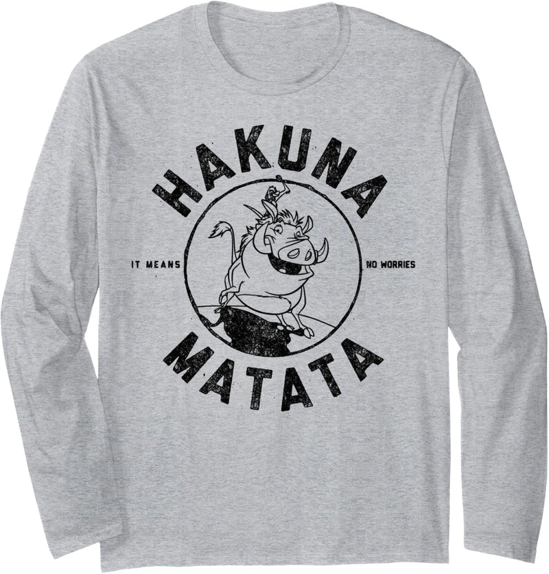 Disney The Lion King Timon And Pumbaa Hakuna Matata Outline Langarmshirt