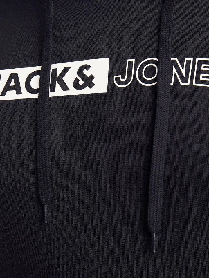 Jack & Jones Herren Jjelogo Blocking Sweat Hood Noos Kapuzenpullover Schwarz S Klassisch, Schwarz S