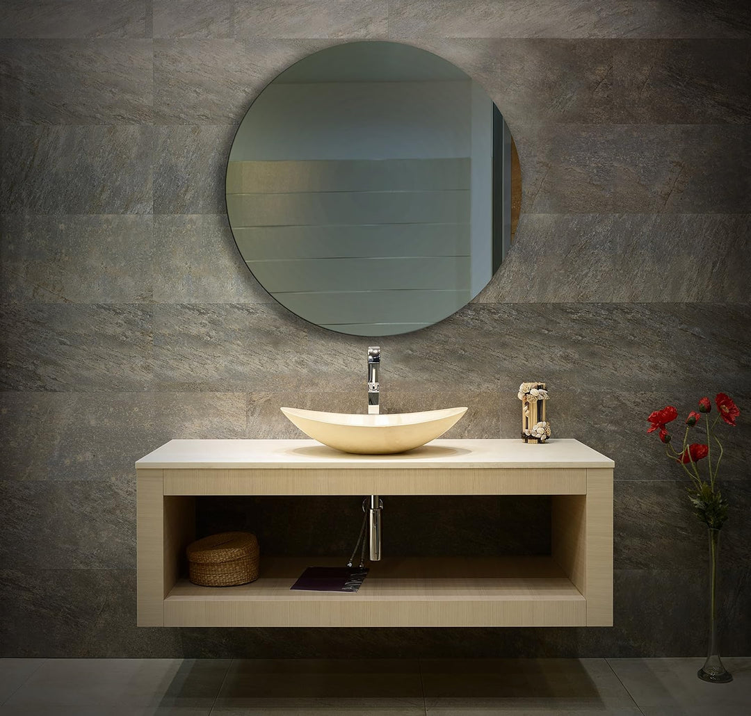 Ramix Rund Spiegel, Rahmenloser, Spiegelfliese, Wandspiegel, Badspiegel, Zimmer, Grösse: 70 cm Durch