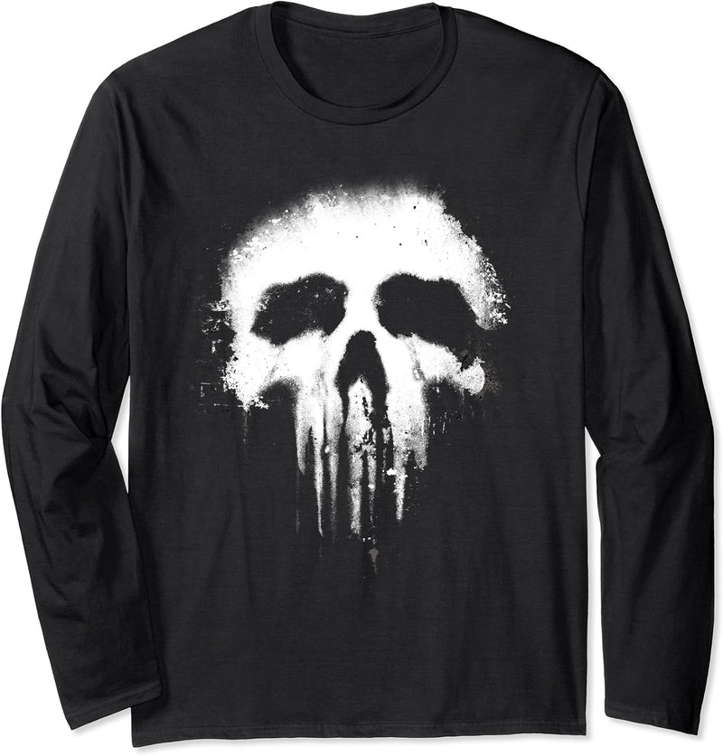 Marvel The Punisher Scary Grungy Skull Logo Langarmshirt