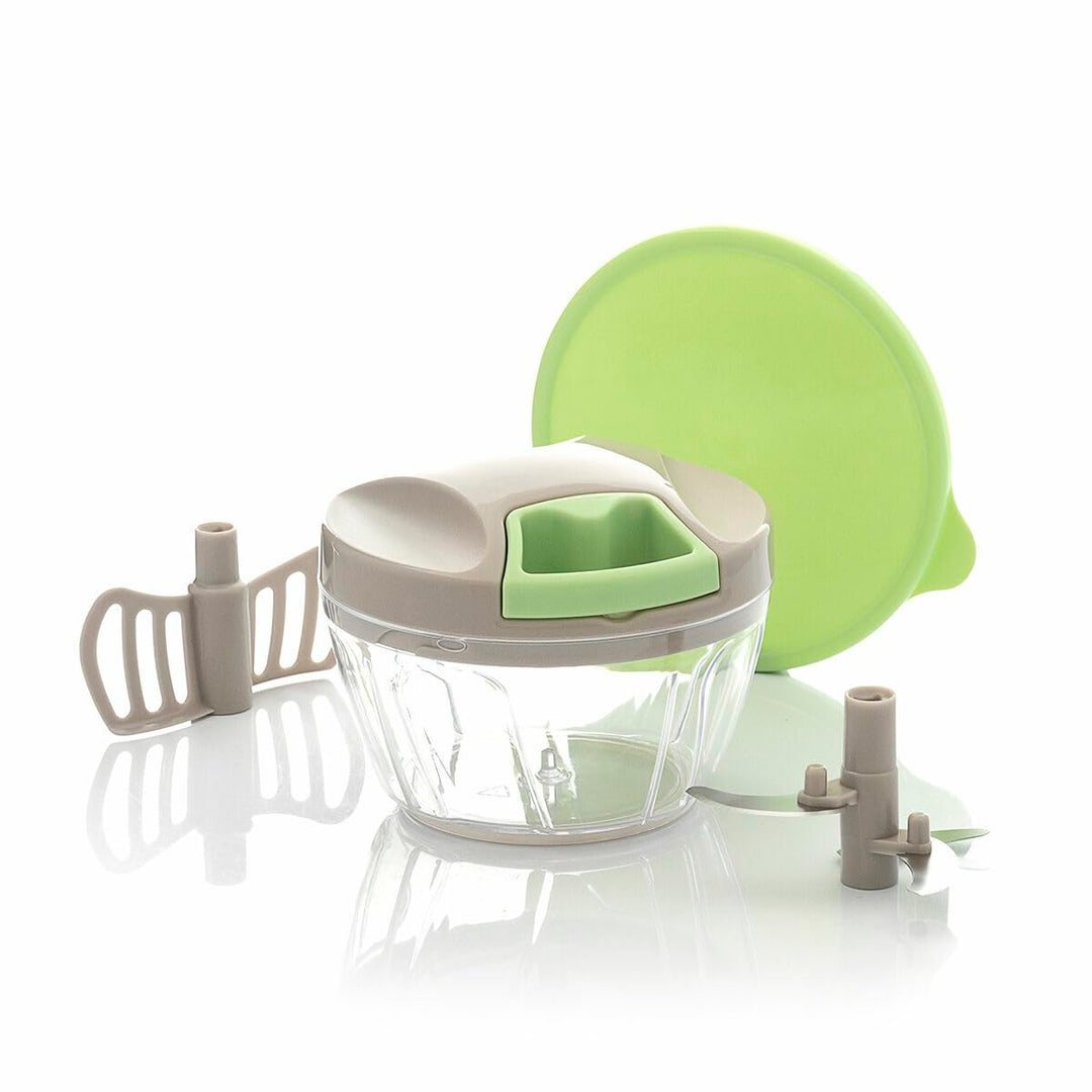InnovaGoods - Manueller Mini-Zerkleinerer mit Seilzug Spinop, 400 ml Kapazität, Schnelles Hacken, Ei