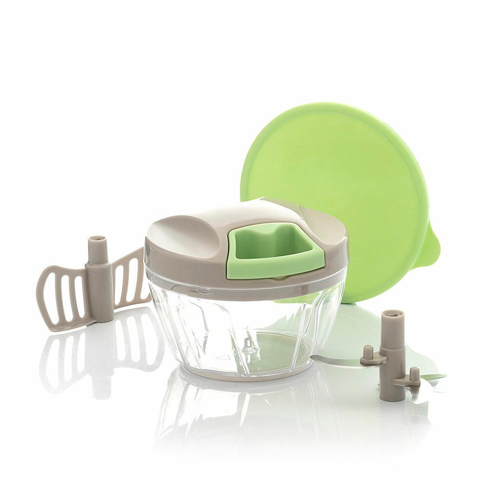 InnovaGoods - Manueller Mini-Zerkleinerer mit Seilzug Spinop, 400 ml Kapazität, Schnelles Hacken, Ei