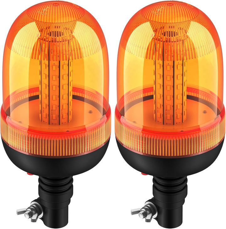 Justech 2x 80LED Rundumkennleuchte Rundumleuchte Warnleuchten LED Amber 12V/24V Blinkleuchte Staubdi