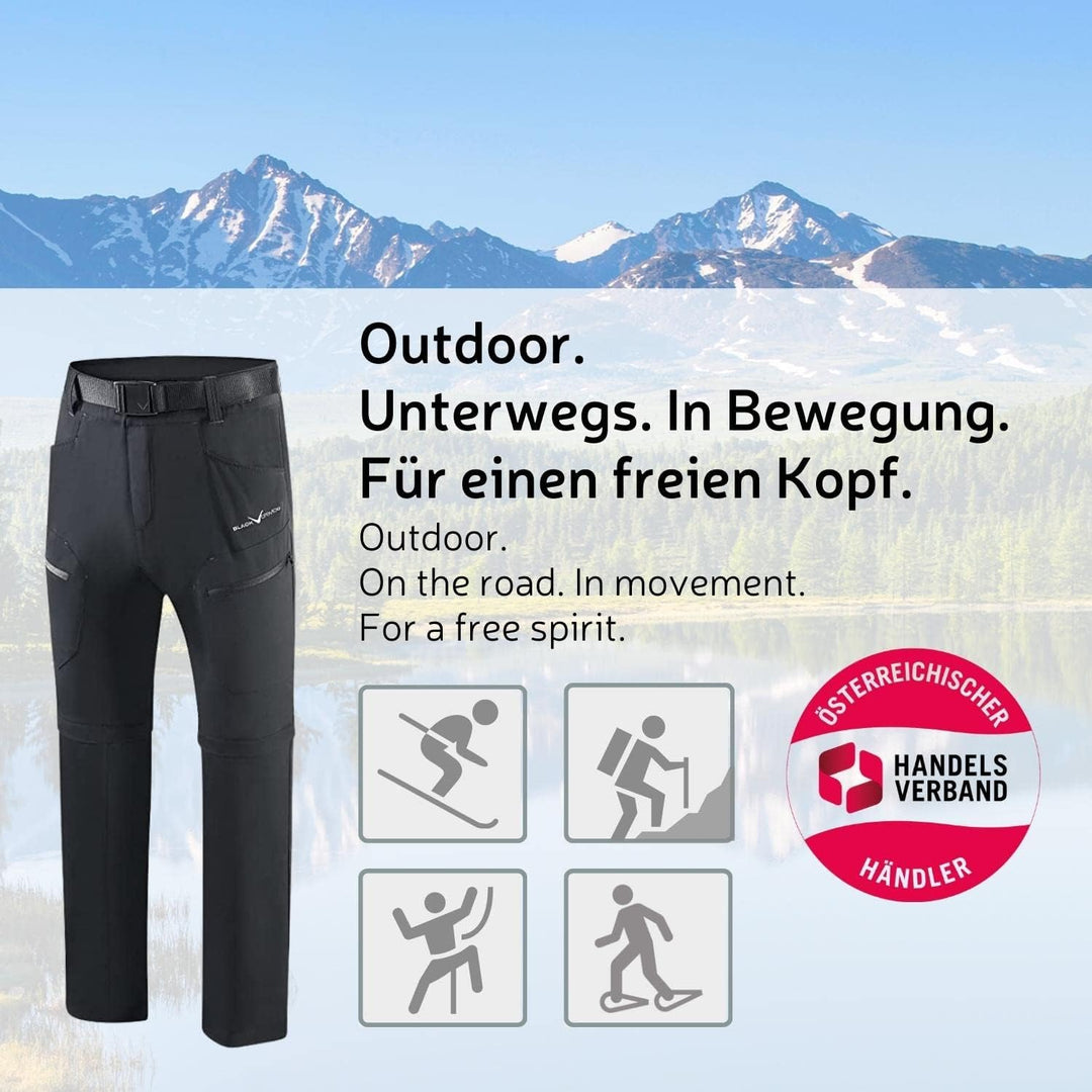 Black Crevice Herren Zip Off Leg Trekkinghose I Wanderhose-Herren mit abnehmbaren Beinen I Wasserabw