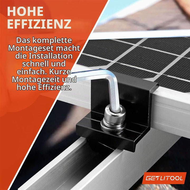 GETLITOOL Solarmodul Halterung 35mm Endklemme Kit, 10x Solarpanel Z Halterung Randklemme für Photovo