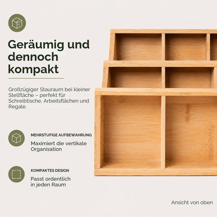 THEODORE Vertikaler Teebeutelorganizer aus Bambus Teebeutelhalter–Fasst 180 Teebeutel. Teebox aus Ho