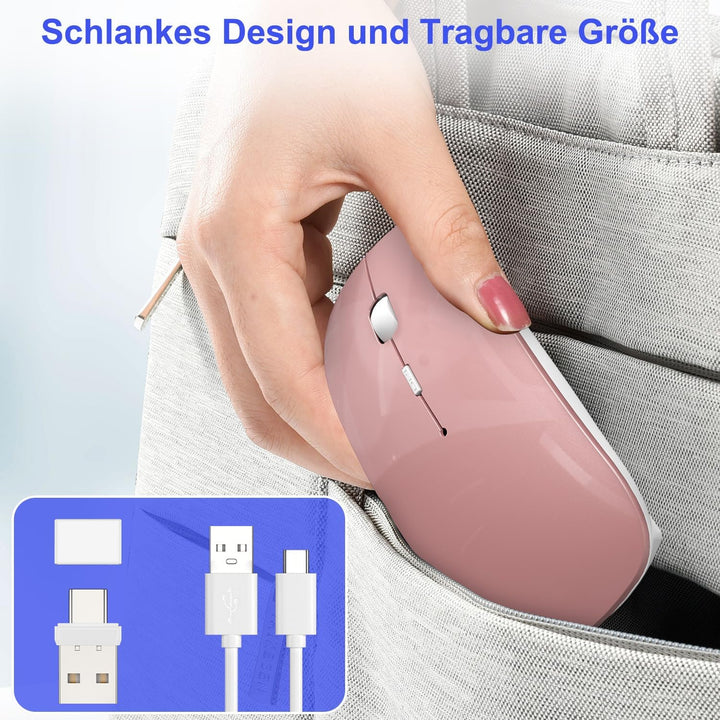 Azmall Bluetooth Kabellose Maus Jiggler Nicht Nachweisbar, Wiederaufladbare Maus Kabellos integriert