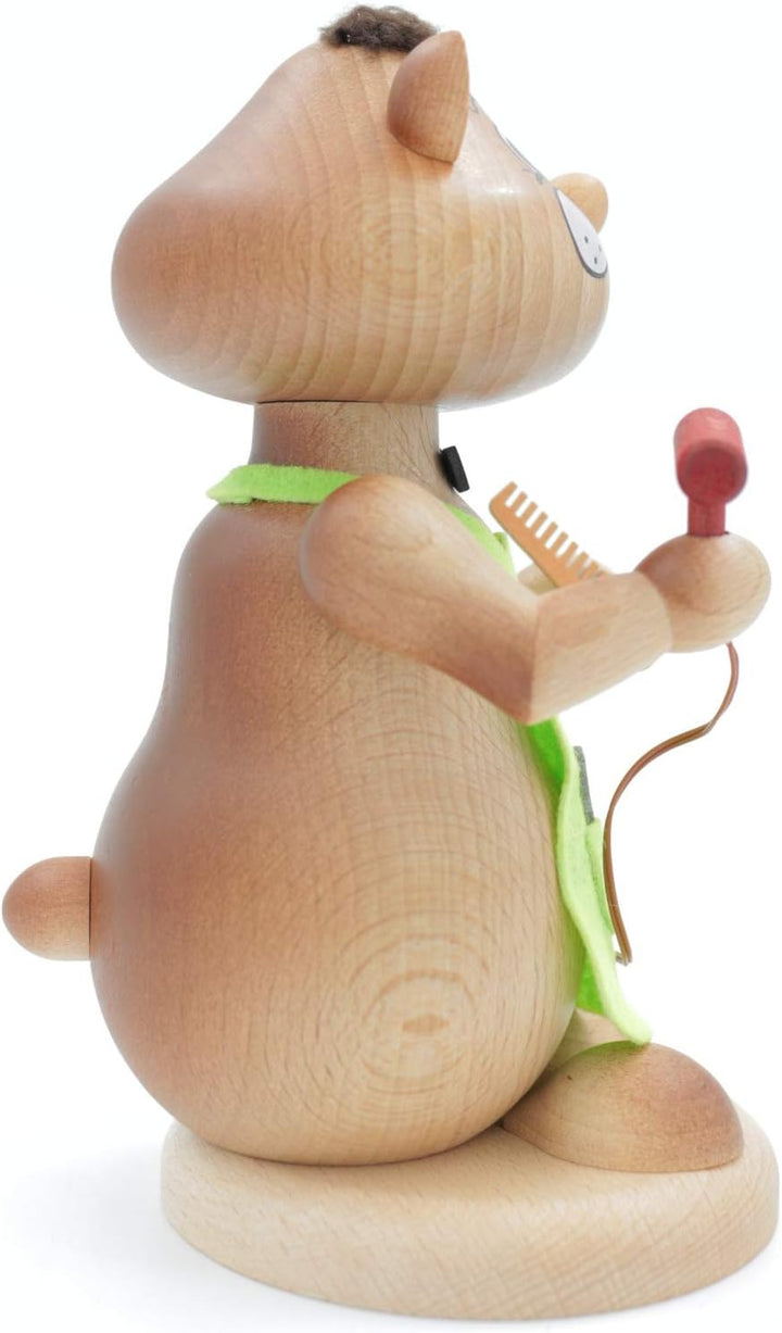 Kuhnert - Erzgebirgische Holzkunst Räuchermann Räucherfigur Hamster 18cm - Friseur, Friseur