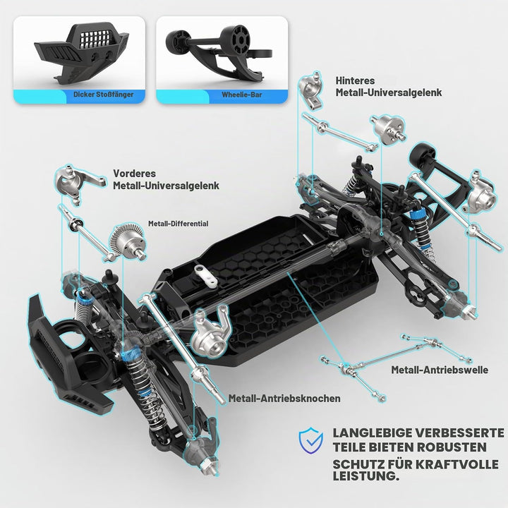 Hosim 1:10 Bürstenlose Ferngesteuertes Auto für Erwachsene &amp; Jungen, 60+ KMH Schnell RC Cars, 4x4 Of