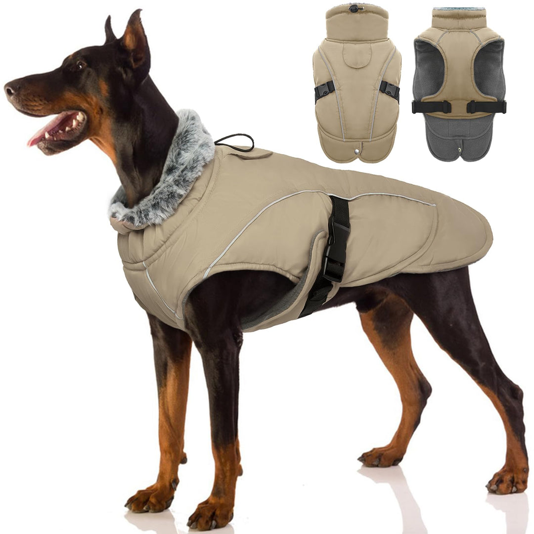Wintermantel Fleece für Hunde, Hundemantel Wasserdicht Hundejacke Warme Weste Hundekleidung Winter f
