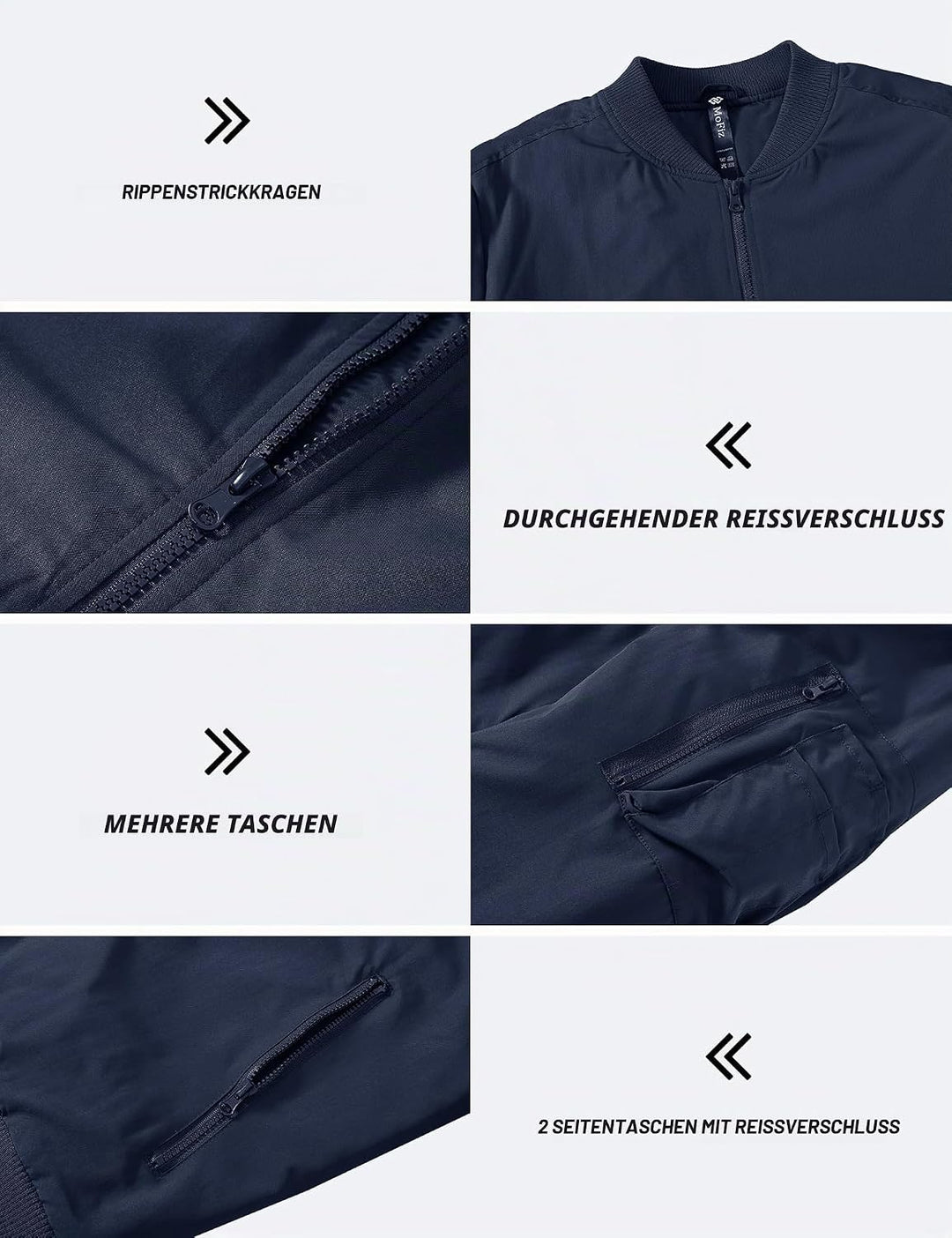 MoFiz Bomberjacke Herren Warm Gefüttert Winterjacke Übergangsjacke US Fliegerjacke Militär Bomber St