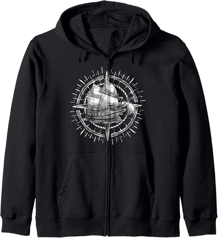 Segeln Geschenk für Segler Seemann Boot Segelschiff Skipper Kapuzenjacke