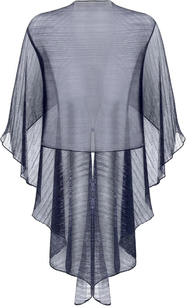Vera Mont Damen Cape im Glitzer-Look Standard Einheitsgrösse Blue/Black, Standard Einheitsgrösse Blu