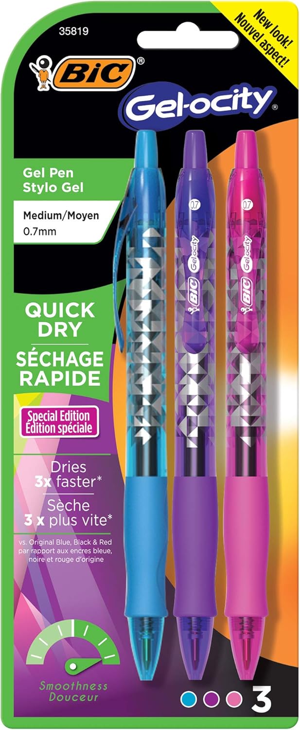 BIC Gel-ocity Gelschreiber, schnelltrocknend, Special Edition, mittlere Spitze (0,7 mm), verschieden