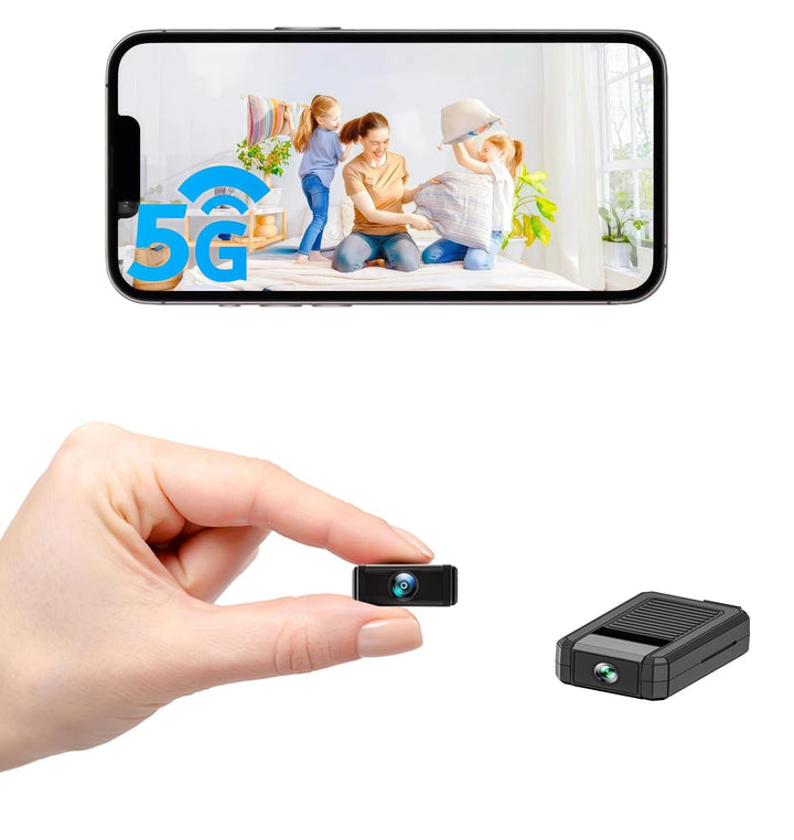 4K Mini Kamera, 2.4/5 Ghz WLAN Innenkamera180° drehbarem Objektiv automatische, Bewegungserkennung,