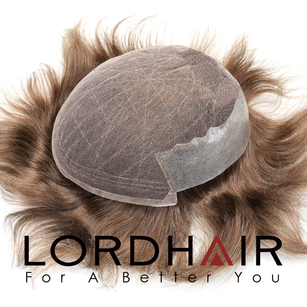 Lordhair Perücke Männer,Realität Toupet,Französische Spitzen weben mit Zwei Seiten und hinter sich P