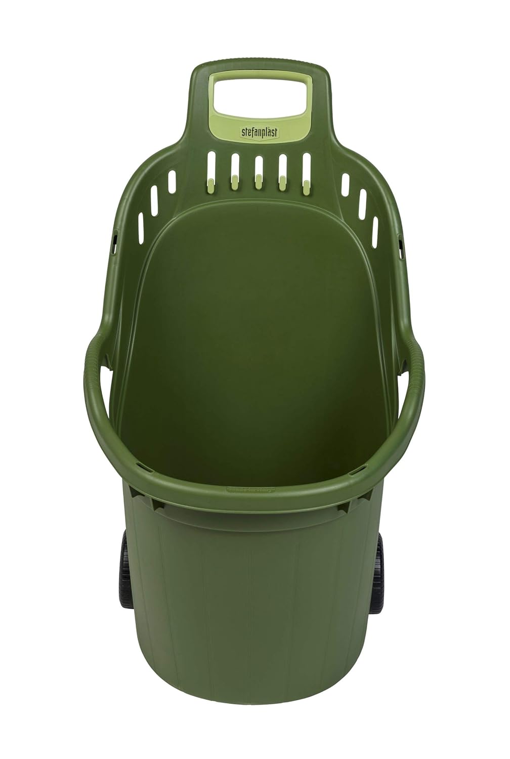 Gartentrolley mit 50 Liter Nutzvolumen, belastbar bis max. 60 kg. Räder auf Metallachse. In Grau ode