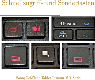 MQ für Galaxy Tab A 10.5 - Bluetooth Tastatur Tasche mit Touchpad für Samsung Galaxy Tab A 10.5 | Ta