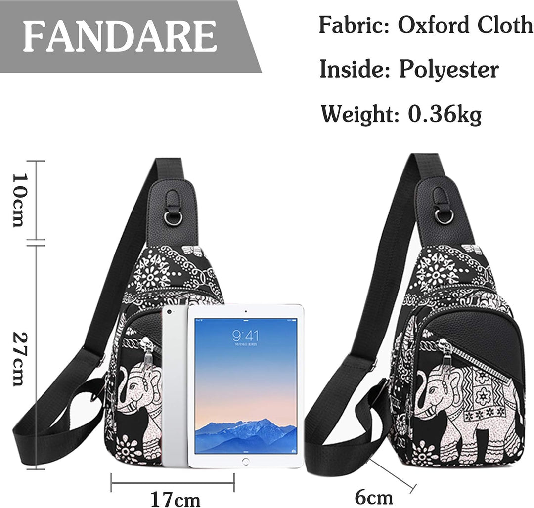 FANDARE Damen-Brusttasche, modisch, Umhängetasche, Umhängetasche, Schultertasche, für Wandern, Outdo