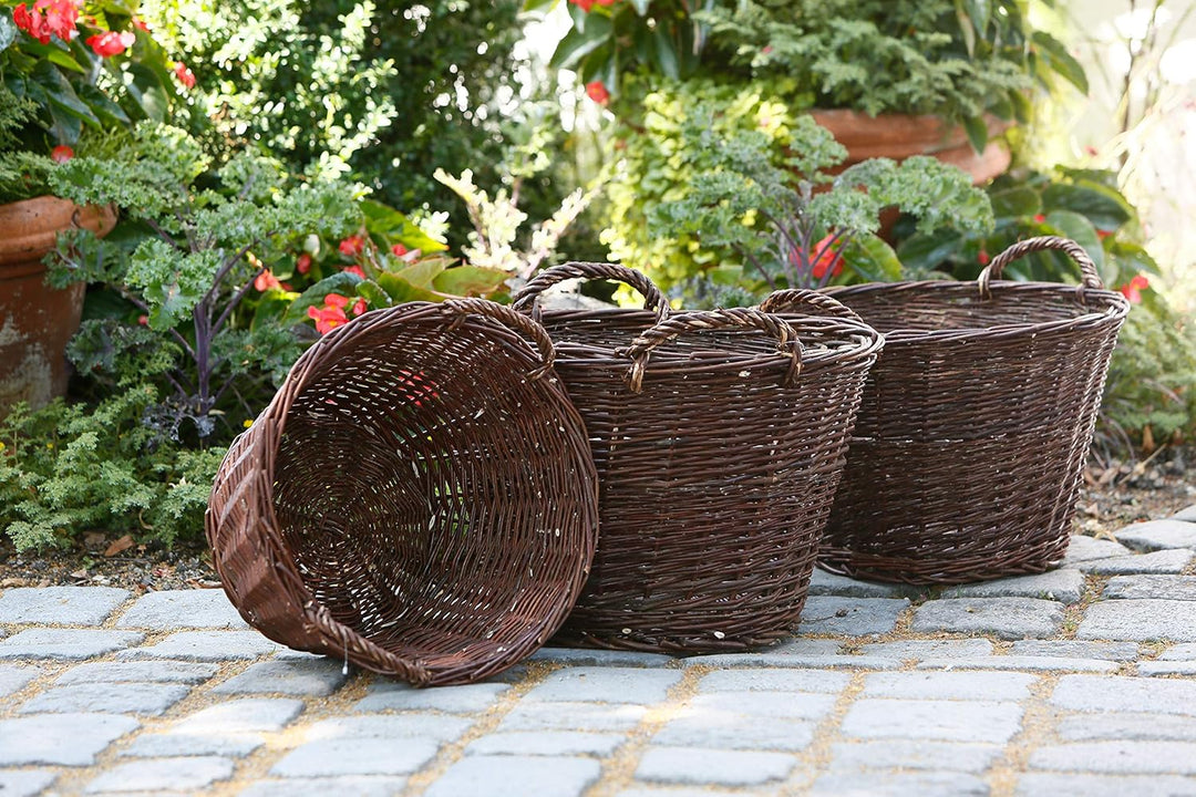 Weidenprofi Weidenkorb, Erntekorb aus Weide, rund mit Henkel, ca. Ø 45 cm x 30 cm hoch, Ø 45 cm x 30