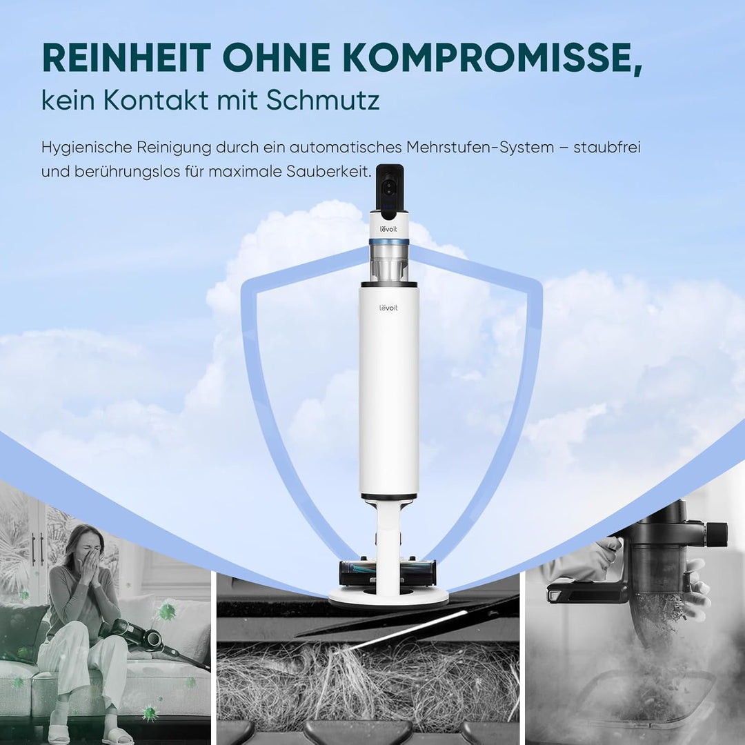 Levoit - 60 Tage Handsfreier Reinigungsstation – Akku Staubsauger - Bis zu 150㎡ Reichweite - 99,99 %