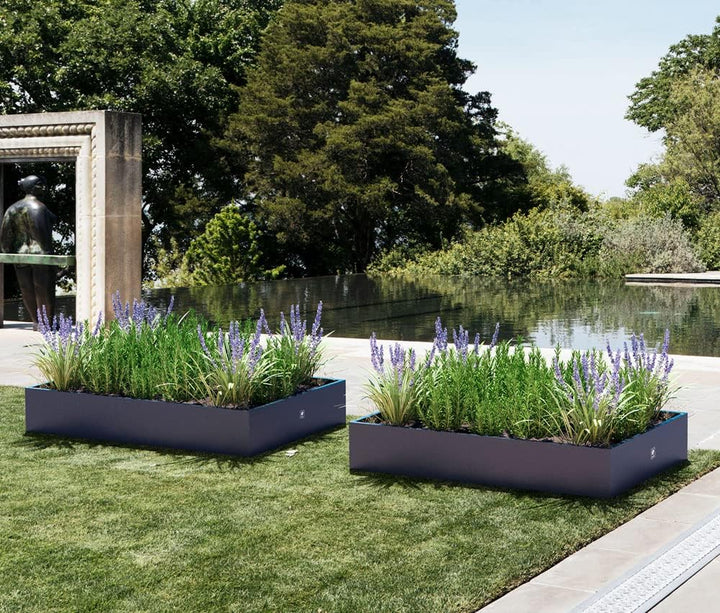 herstera Garden Metall Pflanzkübel Cube | Anthrazit | 150x100x25 cm Mehrfarbig 100 x 150 x 25 cm, Me